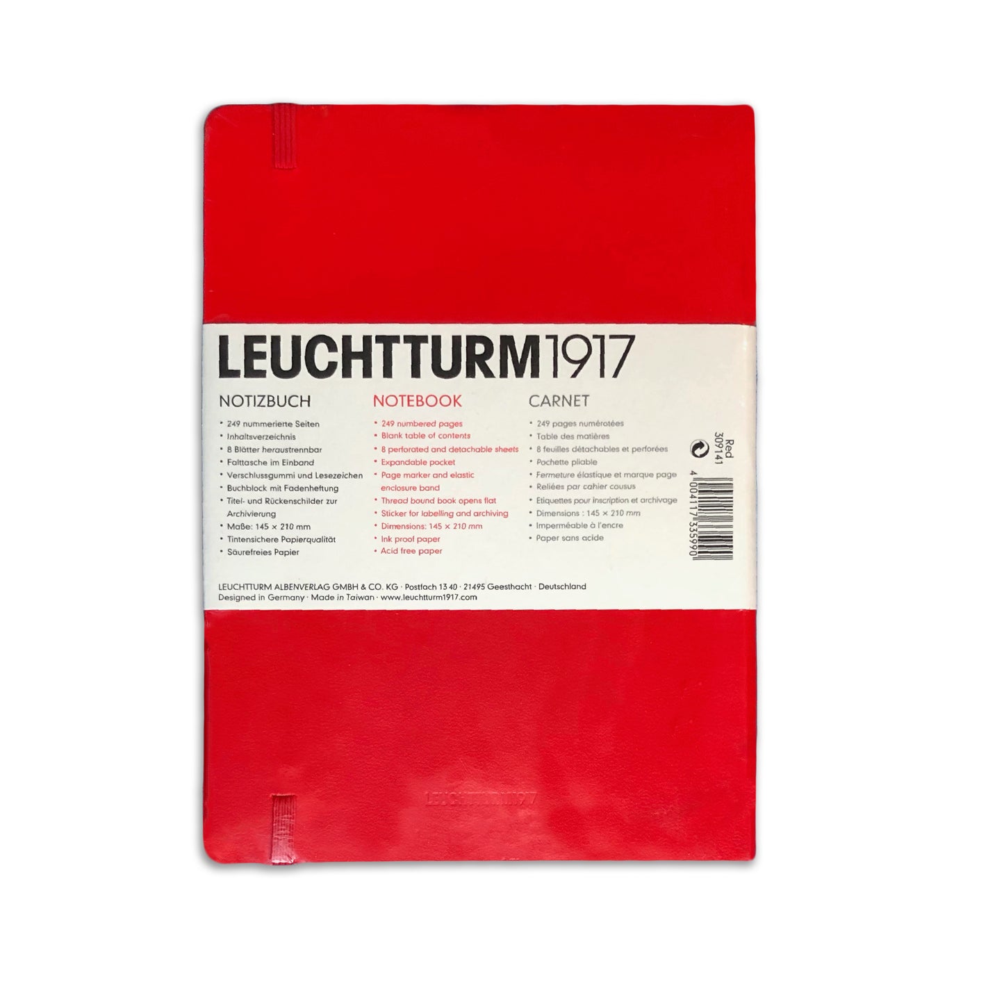 Leuchtturm1917 Plain Red Notebook